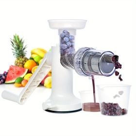 1pc Manual Masticating Juicer; Slow Juicer Extractor; Cold Press Juicer; Easy To Clean Slow Masticating Juicer For Vegetables; Fruits; Wheatgrass; Par