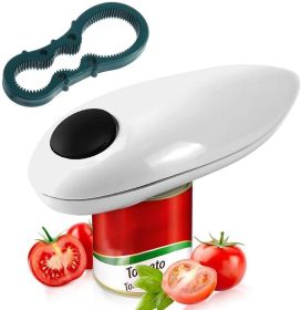 Kitchen Electric Can Opener: Open Your Cans with A Simple Push of Button - Smooth Edge, Food-Safe and Battery Operated Handheld Can Opener  with Manua