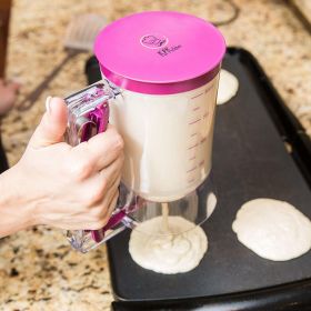 Pancake Batter Dispenser - Kitchen Must Have Tool for Perfect Pancakes, Cupcake, Waffle, Muffin Mix, Crepe & Cake - Easy Pour Baking Supplies for Grid
