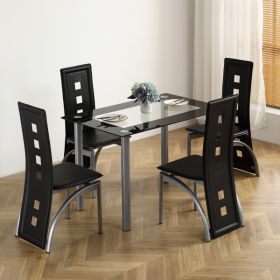 110cm Dining Table Tempered Glass Dining Table