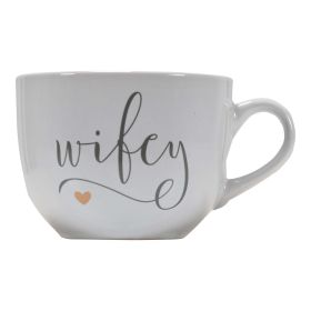 Gartner Studios Wifey Script Font Ceramic Coffee and Soup Mug 1 Count