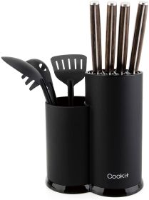 Knife Block; Cookit kitchen Universal Knife Holder without Knives; Detachable Knife Storage with Scissors Slot; Space Saver Multi-function Knife Utens