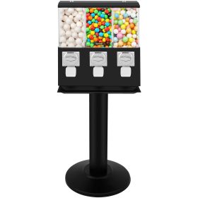 VEVOR Triple Head Candy Vending Machine, 1-inch Gumball Vending Machine, Commercial Gumball Vending Machine with Stand and Adjustable Candy Outlet Siz