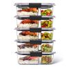5pk 2.85 cup Brilliance Meal Prep Containers, 2-Compartment Food Storage Containers