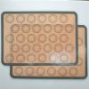 2-pack of non-stick silicone baking mats with macaron cookie template for easy and reliable baking