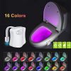1pc 16 Colors Toilet Light, Human Motion Sensor Night Light, Bathroom Accessories