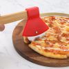 1pc Pizza Hob; Axe Bamboo Handle Cutter; Kitchen Gadgets; Creative Pizza Knife; Baking Cutter; Random Color