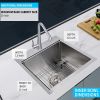 Simple Deluxe 15-Inch Top-Mount Workstation Kitchen Sink, 16 Gauge Single Bowl Stainless Steel with Accessories (Pack of 3 Built-in Components), 15 In