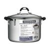 Tramontina Lock-N-Drain Stainless Steel 6 Quart Covered Stock Pot, 3 Count