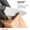 Classic Japanese Steel 12-Piece Knife Block Set with Built-in Knife Sharpener, White