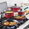 15pc Aluminum Nonstick Cookware Set with Prestige Tools Red