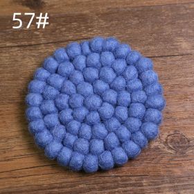 Anti-scald Tea Cup Temperament Pure Color Elegant Wool Ball Coaster (Option: 10cm Coaster 57)
