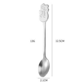 Creative Coffee Holiday Gift Box Stainless Steel Christmas Tableware Spoon (Option: Silver Snowman)