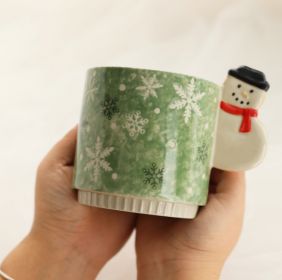 Cinnamon-flavored Christmas Hand-painted Gingerbread Man Ceramic Mug (Option: Snowman-400ml)