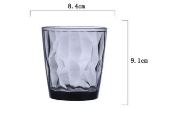 Acrylic Restaurant Tea Cup Transparent PC Plastic Octagon Cup (Color: Grey)
