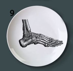 Human bone structure decoration plate (Option: 9style-7 inches)