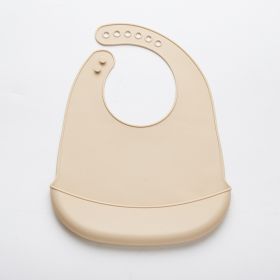 Thin Baby Eating Silicone Baby Bibs Oil-proof Waterproof Maternal And Child Supplies (Option: Thin Bib Milk Tea)