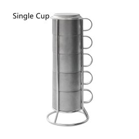 Outdoor Stainless Steel Double-deck Cup Heat Insulation Anti-scald Coffee Cup (Option: Silver-Single Cup)