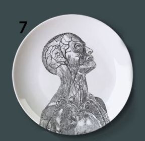 Human bone structure decoration plate (Option: 7style-6 inches)