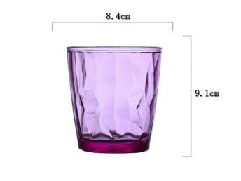 Acrylic Restaurant Tea Cup Transparent PC Plastic Octagon Cup (Color: Pink)