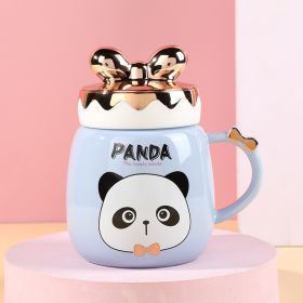 Cartoon Cute Ceramic Cup Printing Mug Color Bow Cup Lid (Option: B Style-400ml)