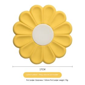 New Flower Heat Proof Mat Simple Durable Cute Japanese Coaster (Option: Lemon Yellow-17cm)