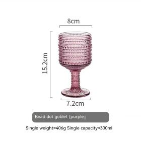 Bead Point Series Glass Cup High Leg (Option: Bead Point Goblet Purple-301to400ml)