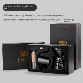 Pour-over Coffee Suit Gift Box Household American Coffee Maker Coffee Pot With Scale Combination (Option: 6 Including Handbag)