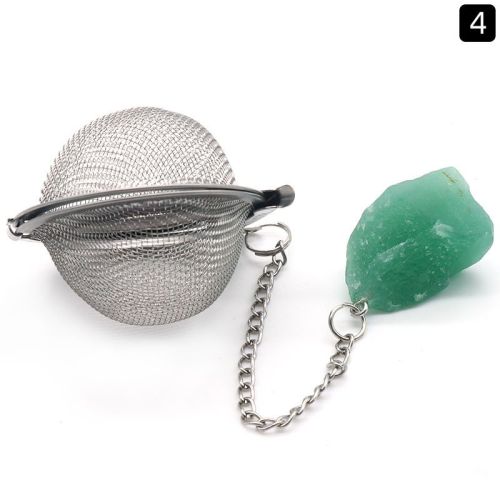 Natural Raw Gemstone Filter Ball Stew Ingredients Ball Stainless Steel Tea Filter Kitchen Gadgets
