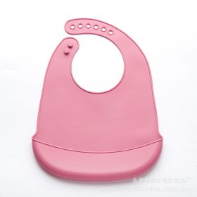 Thin Baby Eating Silicone Baby Bibs Oil-proof Waterproof Maternal And Child Supplies (Option: Thin Bib Rose Red)