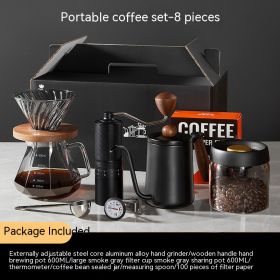 Pour-over Coffee Suit Gift Box Household American Coffee Maker Coffee Pot With Scale Combination (Option: Portable Coffee 8 Pieces Suit)