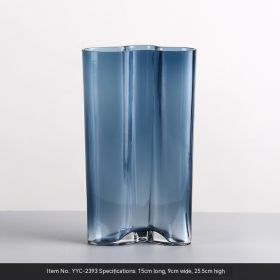 Transparent Floral Ware For Home Soft Decoration (Option: Short Blue)