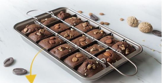 Brownie Baking Pan Cake Mould Square Bread Baking (Color: Silver)