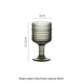 Bead Point Series Glass Cup High Leg (Option: Bead Point Goblet Green-301to400ml)