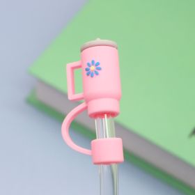 10mm Straw Cap Cup Straw Dust Cover (Option: Glittering Powder-Without Straw)