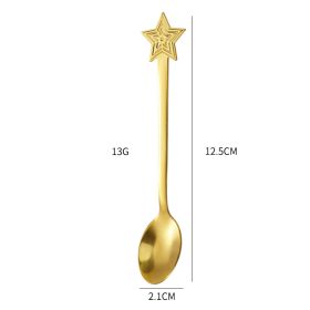 Creative Coffee Holiday Gift Box Stainless Steel Christmas Tableware Spoon (Option: Golden XINGX)