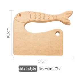Solid Wood Toy Knife Kitchen Toy Children (Option: Fishtail Children Wood Knife)