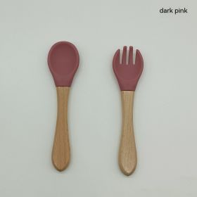 Pedology Eating Edible Silicon Spoon And Fork Set (Option: Deep Pink)
