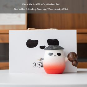 Panda Ceramic Office Cup Personal Home Office Tea (Option: Red-With Gift Box)