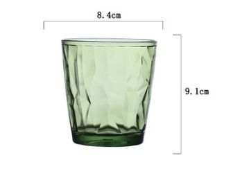 Acrylic Restaurant Tea Cup Transparent PC Plastic Octagon Cup (Color: green)