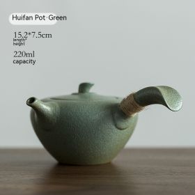 Stoneware Bluestone Glaze Side Handle Anti-scald Handle Tea Set Teapot Household (Option: Side Handle Pot)