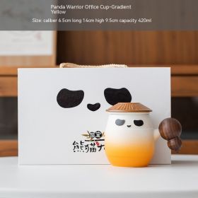 Panda Ceramic Office Cup Personal Home Office Tea (Option: Yellow-With Gift Box)