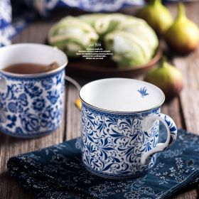 European Blue And White Mug (Option: Willow Bough300ML-300ml)