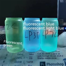 Gradient Color Sublimation Glass (Option: Fluorescent Blue-16oz)