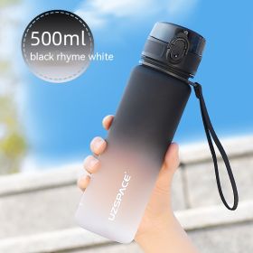 Large Capacity Water Cup For Sports Portability (Option: Black Rhyme White-500ml)