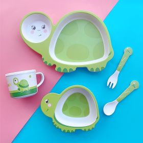 Bamboo Fiber Children's Tableware Set Cartoon Solid Food Bowl (Option: 054 Turtle)