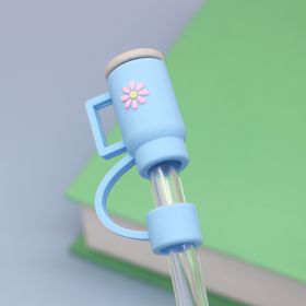 10mm Straw Cap Cup Straw Dust Cover (Option: Light Blue-Without Straw)