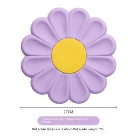 New Flower Heat Proof Mat Simple Durable Cute Japanese Coaster (Option: Fumigating Purple-17cm)