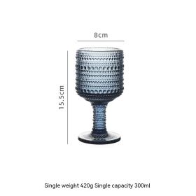 Bead Point Series Glass Cup High Leg (Option: Bead Point Goblet Blue-301to400ml)