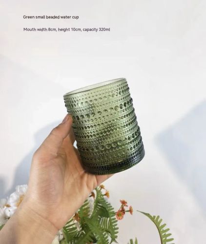Bead Point Series Glass Cup High Leg